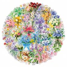 Conjunto de 50 adesivos florais transparentes, adesivos decorativos minimalistas com plantas para estante, álbum e espelho. - Multicolorido - Ver 6
