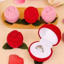1/2pcs Romantic Velvet Rose Ring Box, Valentine's Day Jewelry Box, Rose Bouquet Design, Elegant Engagement Ring Holder & Earring Storage Box For Proposal, Wedding Gift Packaging And Special Celebration Decor, Perfect Gifts For Men, Jewelry Storage Organizer, Graduation Stuff, Hair Accessories Organizer, Wedding Jewelry Box - Multicolor - View 10