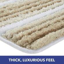 SoHome Alfombra de baño a Rayas, súper Suave, Extra Absorbente, Alfombra de baño Perfecta para Ducha y baño, Lavable a máquina, Antideslizante, 20 x 32 Pulgadas, Color Beige - como en la foto - Ver 5
