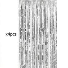 4/3/5 قطعة ستارة معدنية فضية مزخرفة بالورق المقوى المموج، خلفية حفلة، حفلة عيد ميلاد، ديكور حفل زفاف، لوازم هدايا