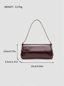 1 Túi đeo vai bằng da PU cao cấp, tối giản thời trang, thích hợp để mua sắm, đi chơi, dự tiệc, túi xách nữ thanh lịch, túi đi làm cho nữ - Màu Đỏ Sâu - Xem 9