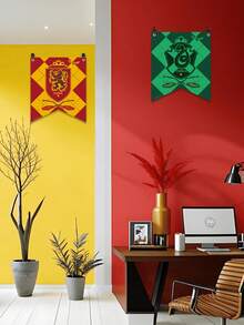 1pc Harry Potter Geometric Badge Banner Flag, And Four House Badge Banner Flag With Tassels, Birthday Party Decoration, Magic World Wall Decor, Suitable For Party Decoration, Holiday Decoration, Scene Arrangement Supplies, Home Office [Official Licensed] - Multicolor - View 3