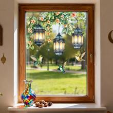 1/3 miếng dán cửa sổ hình cây xanh và chim ruồi phong cách retro, decal vinyl hai mặt có thể tái sử dụng, dán tĩnh điện cho cửa kính/cửa sổ, trang trí nhà bếp và phòng ngủ, giúp ngăn chim va chạm, nhãn dán nghệ thuật mùa xuân. - Nhiều màu - Xem 3
