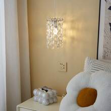 Modern Semi-Flush Mount Crystal Mini Pendant Light, Lattice Crystal Pendant Light, E14 Lamp Base (Bulb Not Included) Round Crystal Pendant Light, Suitable For Bedside Cabinet, Kitchen Island, Living Room, Kitchen And Hallway (Gold/Chrome) - 14cm/5.51inch - View 9