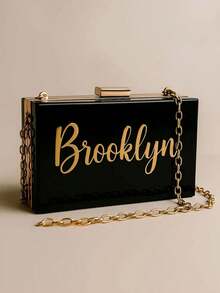 Customized Acrylic Clutch | Personalized Transparent Evening Bag | Bridesmaid Gift | Wedding Clutch | Transparent Chain Bag | Name Bag - Bridesmaid Gift - Personalized Bridesmaid Clutch - Customized Acrylic Clutch - Chief Bridesmaid Gift - Bachelorette Party - New Year's Eve Gala Bag - Holiday Gala Bag - Multicolor - View 3