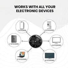 6 Pcs Phone EMF Neutralizer Protection Stickers For Smart Phones Tablets Laptops Computer WiFi Printer TV Electronic Devices (Square) - 圓形的 - 查看 9