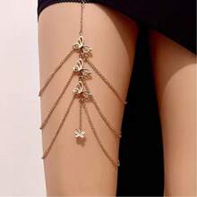 Sexy Leg Chain Lingerie Accessories, Sexy Personalized Elastic Rope Lace Multi-Layer Golden Butterfly Body Chain
