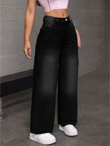 Women's Straight Leg Casual Jeans,Pantalón Jean Mujer,Women Clothes,Jeans Para Mujer,Pantalones De Mujer Jean,Ropa De Mujer,Tall Jeans Women,Y2k Clothes,Going Out Outfits,Holiday Outfits For Women,Vacation Outfits Women,Club Outfits For Women,New Years Outfit Women,Holiday Outfits For Women,Valentine's Day - 灰色 - 查看 5