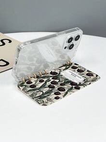 Ốp điện thoại Niche Flip Notebook Design màu đen mực loang, tương thích với các mẫu Pro Max 16/13/14/15/16 inch. - Hoa Tulip Đen - Xem 8