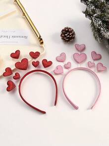1pc New Valentine's Day 520 Heart Shaped Headband, Unique Headpiece For Wedding, Party, Festival - Heart-shaped Headband - View 1