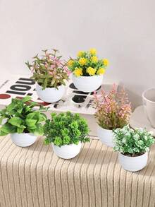 6 buc/set ghivece artificiale mini suculente, decorațiuni verzi, material PP, material PE, plante artificiale, decorațiuni pentru birou, personalizate din fabrică, decorațiuni pentru dormitor școlar, decorațiuni pentru petreceri în aer liber, evenimente, sărbători, petreceri de ziua de naștere - Verde - Vizualizare 10