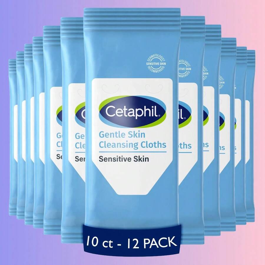 Face And Body Wipes, Gentle Skin Cleansing Cloths,For Dry, Sensitive Skin, Flip Top Closure, Great For The Gym, Travel, In The Car, Hypoallergenic, Fragrance Free(Package May Vary) - Màu xanh lam - Xem 1