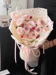 10/30/50/100 قطعة ورق هدايا وردي رومانسي بتصميم فراشة مناسب لهدايا المناسبات والأعياد والأعراس وتزيين الباقات والتغليف