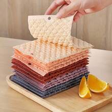 1/5 قطع قماش تنظيف ثقيلة الوزن - إضافية بمقاس 4.72 * 5.91 بوصة (12 * 15 سم) قطع قماش مطبخ، سريعة التجفيف، قابلة لإعادة الاستخدام والغسيل - للأسطح والموقد والأواني والأطباق والشحوم، بدون خطوط - متوافقة مع سائل غسيل الأطباق - قماش بوليستر متين، مسح الأسطح، سطح منسوج، امتصاص عالي للماء - متعدد الألوان - مشاهدة 1