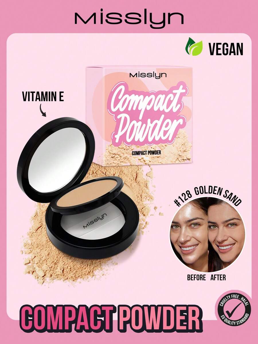 MISSLYN 轻盈控油定妆粉，哑光无瑕持久粉饼，针对肌肤的高遮瑕粉底粉，控油无瑕全覆盖轻盈粉饼，柔雾妆效，打造更光滑的妆容