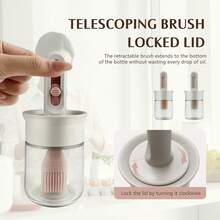 Cepillo de silicona resistente al calor con botella de vidrio para aceite, cepillo retráctil para hornear y asar a la parrilla - Multicolor - Ver 1