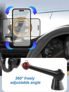 Car Magnetic Phone Holder For Air Vent - Magnetic Mount With 360° Rotation, Shockproof Metal Hook & EVA Adhesive, One-Click Installation, No Obstruction To Vent Or View, Universal Fit For 4.7-8 Inch Phones,Magnetic Phone Holder For Side Window Air Vent - Black - View 6