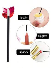 500PCS Lip Wands Applicators Disposable - Lipstick Brush Lip Gloss Makeup Applicator Beauty Tool Kits,Giveaways - Black - View 4