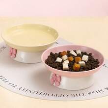 Ceramic Cat Bowl, Tilted High Foot Cat Food And Water Bowl Set, Pet Feeding Supplies