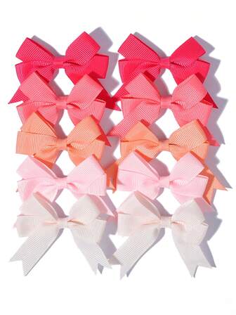 10Pieces Fashion Preppy Bow Hair Clip, School Hair Accessory For Girls On The First Day Of School