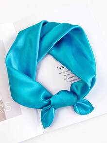 INNNEVV 女士纯色小方巾，新款仿丝缎面领巾，专业颈带/围脖，适合海滩、假日等场合。 - 彩色 - 查看 15