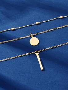 3件套时尚百搭简约吊坠项链套装