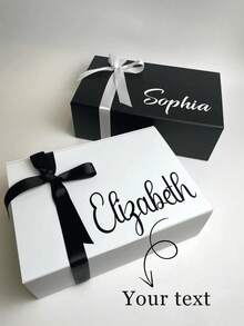 1pc Customized Personalized Magnetic Gift Box, Available In 3 Colors, Customizable With Name And Text, Perfect For Christmas, Parties, And Unique Gifts For Her/Him, Boyfriend, Girlfriend, Best Friend, Suitable For Christmas, Valentine's Day, Birthday, Anniversary, With Printed Pattern - Multicolor - View 1