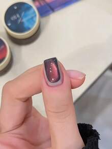 HEFENNA 日落猫眼凝胶指甲油，美白缎面玻璃珠猫眼指甲胶，UV/LED全息，持久耐磨（1片装） - 彩色 - 查看 3