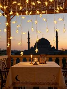 1 pezzo 10/20/40 luci 1,5/3/6m Luci a stringa decorative a forma di luna e stelle per festival, decorazione per compleanni, camera da letto, feste, regalo per vacanze, luci a stringa da 20 piedi a forma di luna e stelle, luci a forma di luna e mini stelle, adatte per cortile, giardino, matrimonio, festa, decorazione per vacanze - luce calda - Visualizzare 9