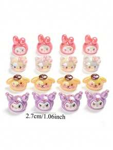三丽鸥混合树脂珠 - 美乐蒂、布丁狗、凯蒂猫、肉桂狗，适合DIY首饰制作，如手链、项链、手机挂绳、钥匙扣等。 - 彩色 - 查看 3