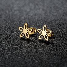 1Pair Stainless Steel Flower Earrings Temperament Exquisite Earrings ,Women And Girls' Gatherings - GED154 - View 9