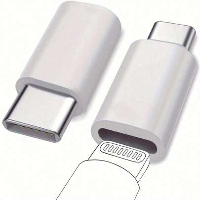 2 st. hona till USB C hane-adapter, kompatibel med iPhone 15 Pro/Pro Max/Plus, iPad, 2 st. set, Lightning hona till USB C hane-adapter, lämplig för laddning och dataöverföring