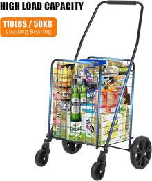 Portable Shopping Carts - Black - View 3