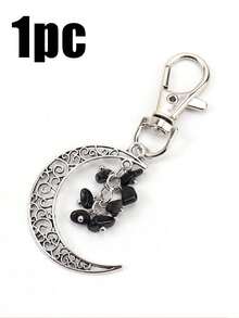 1/5pcs 7-Color Cracked Stone Crescent Moon Pendant Necklace, Key Chain, Bag, Clothing Decor, Jewelry Accessory, Suitable For Eid Al-Fitr, Ramadan - Multicolor - View 13