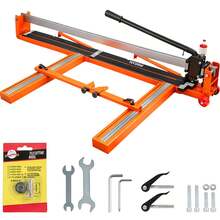 Cortador de Azulejos Manual con Guía Láser de 120 Cm y Rodamiento de Bolas para Proyectos Domésticos y Profesionales, Cuchillas de Aleación, Alta Precisión, Placa de Mango Dividida, Placa de Mango Removible, Duradero, con Posicionamiento Láser Infrarrojo. - naranja - Ver 1