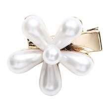 Elegant Faux Pearl Flower Hair Clip - Non-Slip Duckbill Hairpins For Women And Girls - Fashionable Head Accessory - White - View 6