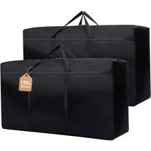 Heavy Duty Moving Bags - 180L Extra Large Storage Bags With Zippers And Carrying Handles 39Inch Waterproof Storage Totes - 2PackBlack180L - View 1