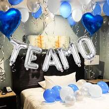 5pcs "TE AMO" Foil Balloons, Includes 16-Inch Gold, Red, And Silver "TE AMO" Balloons For Selection, Suitable For Spanish Valentine's Day, I Love You, Engagement, Anniversary, Happy Valentine's Day, Romantic Atmosphere, Birthday, Party Decoration, Photo Booth Background, Sweet Home Decor - Multicolor - View 4