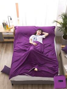 1pc Lightweight & Compact Travel & Camping Sleeping Bag Liner - Suitable For Single Or Double Use, Breathable, Soft, Portable For Hotel, Camping, Dorm, Backpacking