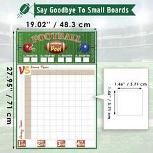 2pcs Football Themed Grid Posters, 19" X 27.77" Football Grid Board, 100 Grids, Large Football Themed Grid Posters, Large Football Game Party Supplies 2026