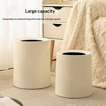 3pcs 2pcs Lpcs Double-Layer Extra-Large Round Trash Can - Nordic-Style Minimalist Creative Garbage Bin | Large Capacity, Premium Material, Stylish & Durable With Removable Inner Bucket | Easy To Clean & Dust-Proof | Suitable For Home (Living Room, Bedroom, Kitchen, Bathroom, Laundry Room), Office, Apartment & Dorm Room | Trash Can/Kitchen Storage Trash Can/Recycling Bin/Bathroom Waste Container