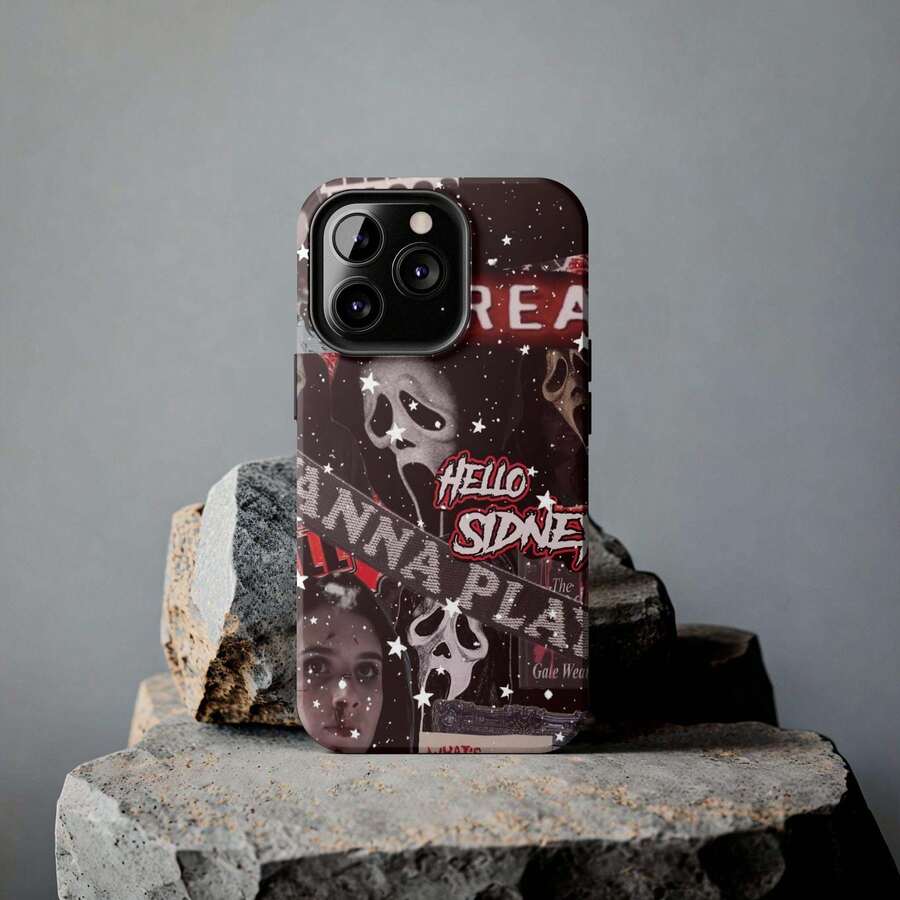 Funda de teléfono de Halloween, estilo vampiro Halloween, una funda gruesa y a prueba de golpes con estampado de calavera de moda, compatible con iPhone y series , resistente al agua, a las caídas y a los arañazos, apta para iPhone 11/12/13/14/15/16/17 Pro Max - Negro - Ver 1