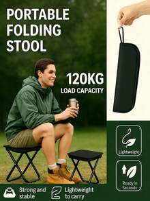 Portable Folding Chair | Compact, Sturdy, Weather-Resistant Design, Suitable For Camping, Fishing And Outdoor Activities | Stainless Steel Material, Easy To Assemble, Space-Saving, Lightweight - Multicolor - View 2
