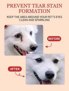 1盎司 GJYC 宠物防泪渍去除膏，配专业刷子，犬猫眼部护理，天然防泪配方，温和清洁，有效且不刺激。 - 紅白色 - 查看 3