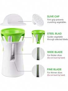 重型螺旋切片器、蔬菜切片器、螺旋蔬菜切片器、西葫芦面条和意面制作器、厨房小工具、重型螺旋切割器、蔬菜切片器、螺旋蔬菜切割器、西葫芦面条和意面制作器、多功能螺旋旋转刨丝器、漏斗式蔬菜刨丝器、胡萝卜黄瓜丝切片器、刨丝器、螺旋漏斗式刨丝旋转切片器、蔬菜切割器 - 彩色 - 查看 9