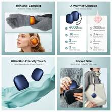 Calentadores de manos recargables de tamao de bolsillo, 2 unidades, chips inteligentes AI, calentadores de manos elctricos ultrafinos con 4000 mAh, calentador de manos elctrico porttil, caza - azul - Ver 1