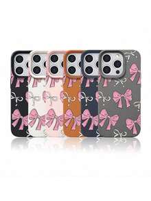 Funda protectora de teléfono con Diseño de Moños Rosa Decorativa regalo de moda minimalista interesante para hombres y mujeres, adecuado para  16/15/15Pro/15ProMax/14/13/12/11/MAX,  17,  17 Air,  17 PRO, Max Series,A14/A15/S23 Ultra/A50/A12/A32/A52/A72/A51/A21S/A13/A14/S22 Ultra/S23/A33/A53/S20 FE diseño creativo y de moda para hombres y mujeres - Negro* - Ver 3