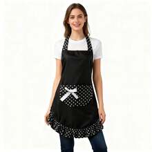 1 pieza Delantal vintage con mariposa, delantal de estilo retro lindo para mujeres, delantal vintage sexy con bolsillos, regalo del Día de la Madre - Negro - Ver 2