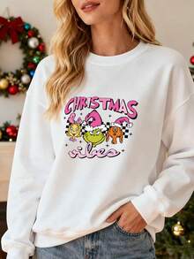 Women Plus Size Sports Sweatshirts - White - View 1