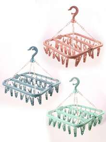 32pcs Windproof Clothespins, Sock Clips, Bra Clips, Hat Clips, Multi-Clip Drying Rack, Drying Rack, Multi-Functional Plastic Clothes Clips - Multicolor - View 7